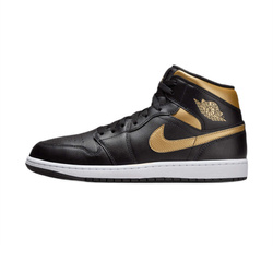 Buty do koszykówki Air Jordan 1 Mid (GS) Black/Metallic Gold - DQ8426-071