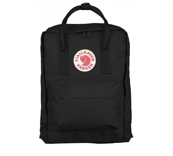 Backpack Fjallraven Kanken Black CLASSIC 16 L Custom Red Rose Custom