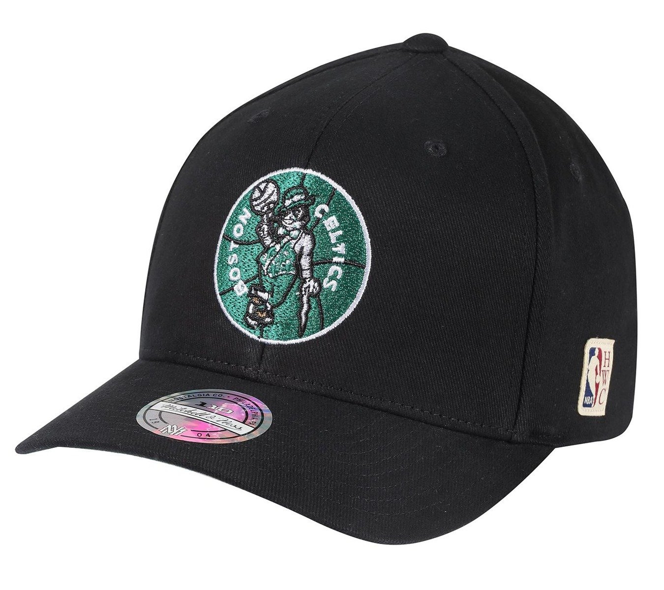 Mitchell & Ness Curved Visor Classic Red Snapback - Biowashed Zig Zag - Small Box Logo, Noir