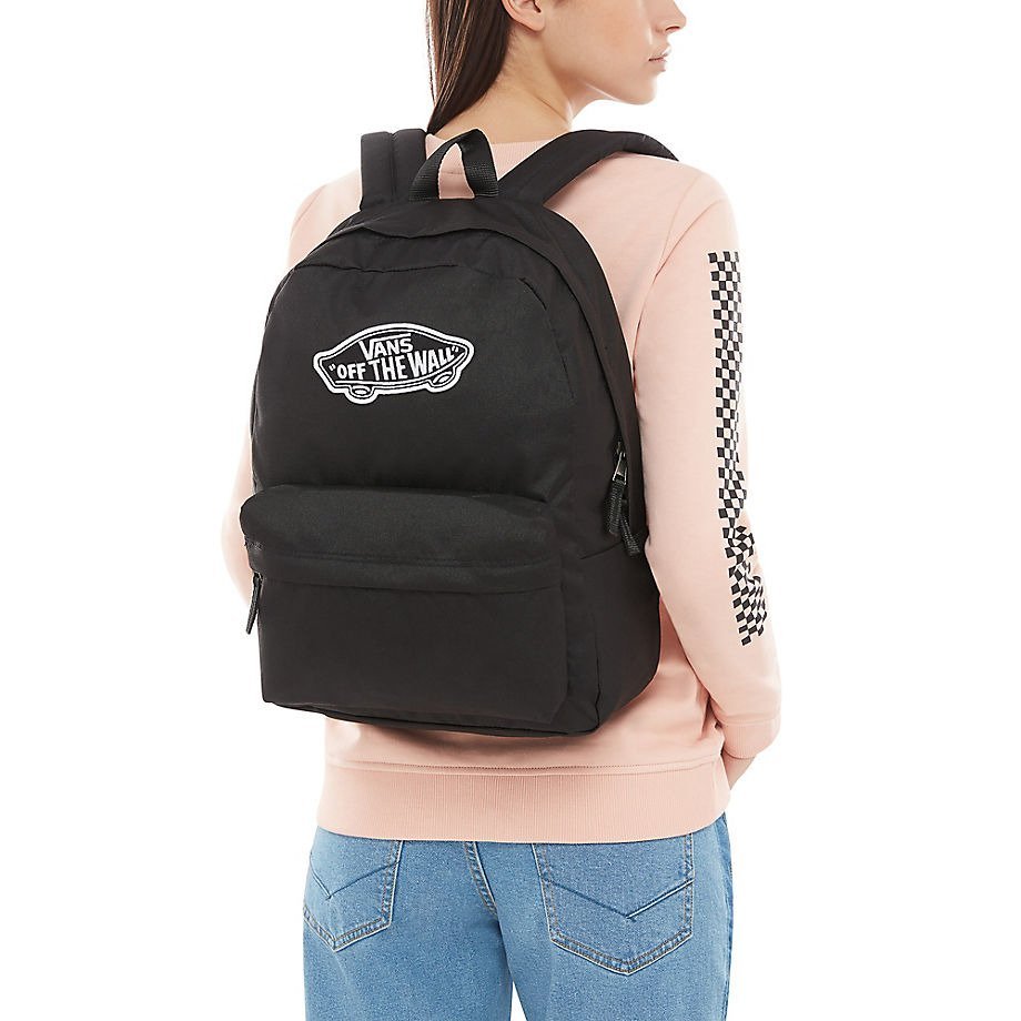 Vans realm outlet backpack black