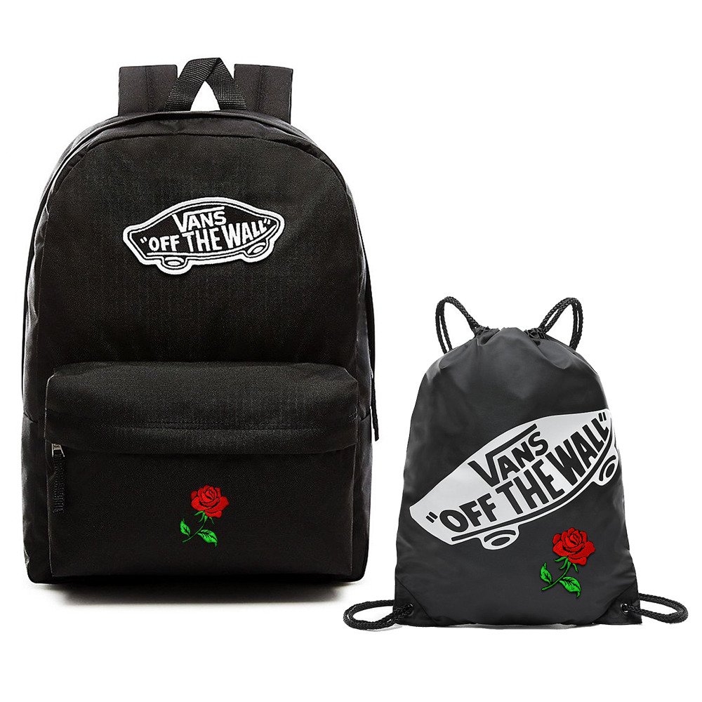 VANS Realm Custom Red Rose Backpack 