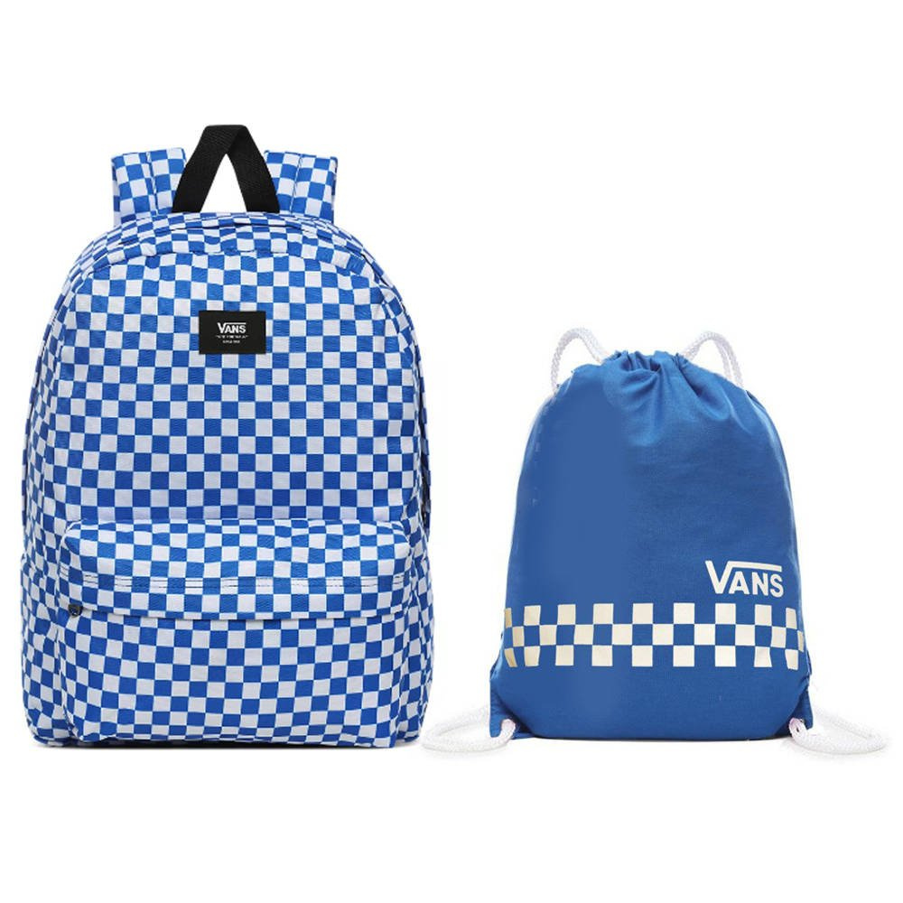 Blue checkered shop vans backpack