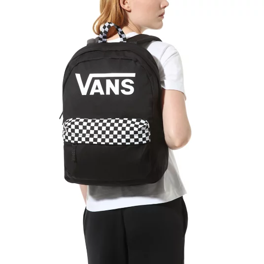 vans black checkerboard backpack