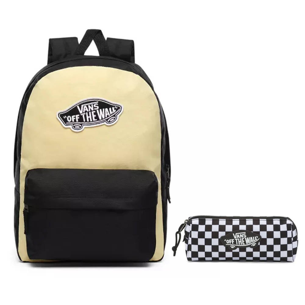 Vans Realm Golden HazeBlack Backpack + Pencil Pouch Accessories