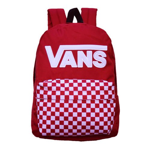  Vans New Skool Checkerboard White/Red Backpack - VN0002TL976