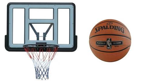 Basketball set Spartan Wall Mounted Backboard + Spalding NBA Platinum