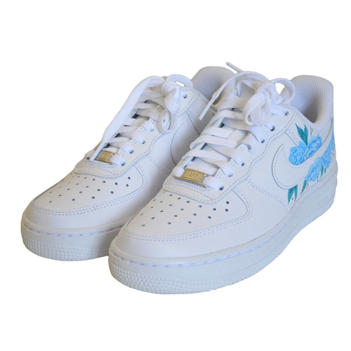 air forces with blue flowers