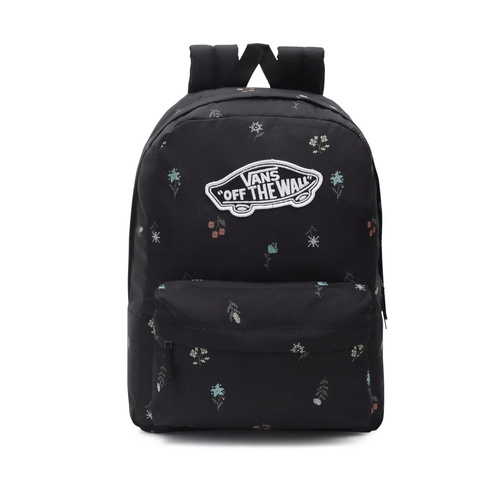 VANS Realm Black Flowers Backpack VN0A3UI6BR81 Custom Love