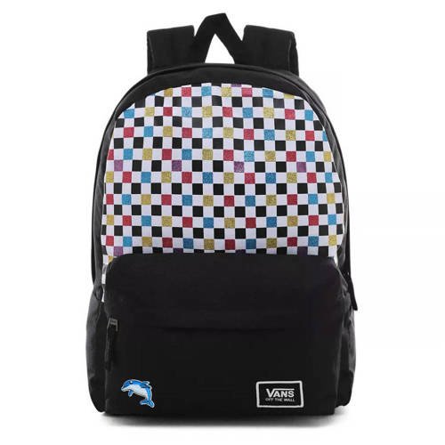 Vans Glitter Check Realm Backpack Custom Rose - VN0A48HGUX9