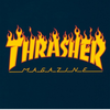 Thrasher Flame Logo T-Shirt Navy - 110102/NY