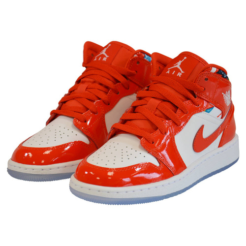 Air Jordan 1 Mid Barcelona Sweater Red Patent - DC7248-600