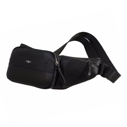 Aeronautica Militare Black Men's Crossbody Sling Bag - AM-8483