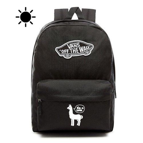 VANS Realm Backpack black VN0A3UI6BLK + Custom Lumi Lama