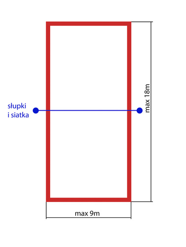 RomiSport Adjustable Court Lines Red max 9 x 18m - Lin000053