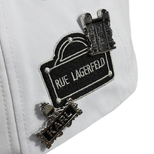 Karl Lagerfeld Paris White Adjustable Cap with pins - L5WH7947-wht