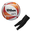 Set Wilson AVP STYLE VB ORWH Beach Volleyball Game Ball WTH306202XB + COLO volleyball arm sleeves black L/XL