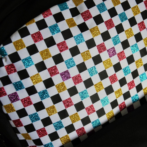 Vans Glitter Check Realm Backpack - VN0A48HGUX9 - Custom Magic Rose
