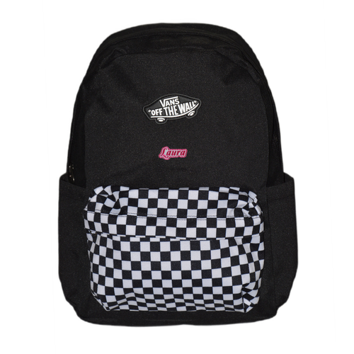 Vans Old Skool Grom Checkerboard Backpack Black/White VN000H56Y281 + Custom Your Name