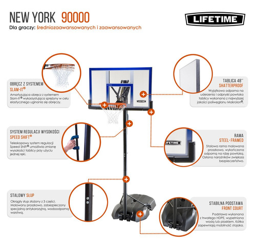 Lifetime New York 90000 Portable Basketball Sysytem