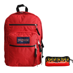 JanSport Big Student Backpack 34L Red Tape - EK0A5BAHN58 + Vans Pencil Box