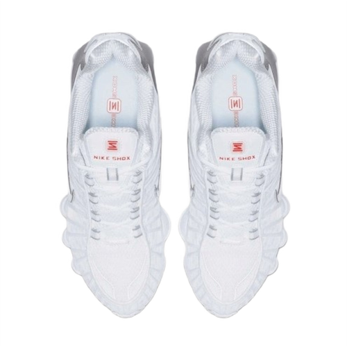 Nike SHOX TL Metallic Silver Men's Sports Shoes White - AV3595-100