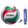 Set Molten FIVB Standard Volleyball V5M1500 + Molten Ball Pump HP18-BL