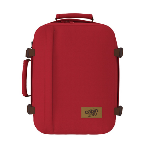 CabinZero Classic 28L 2 in 1 Backpack Travel Bag Wizzair Ryanair Deep Ocean London Red - CZ82303