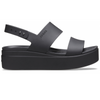 Women's Crocs Brooklyn Low Wedge Black Sandals- 203998-060