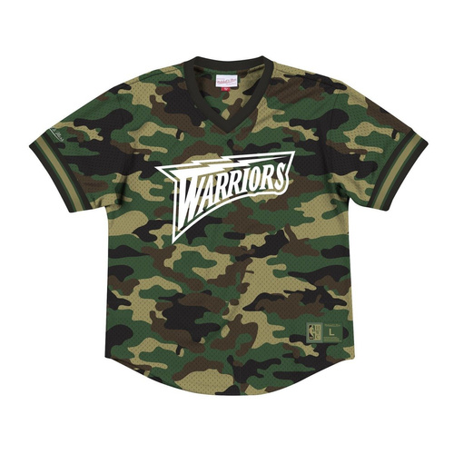 Mitchell & Ness NBA Golden State Warriors Camo Mesh V-Neck T-Shirt