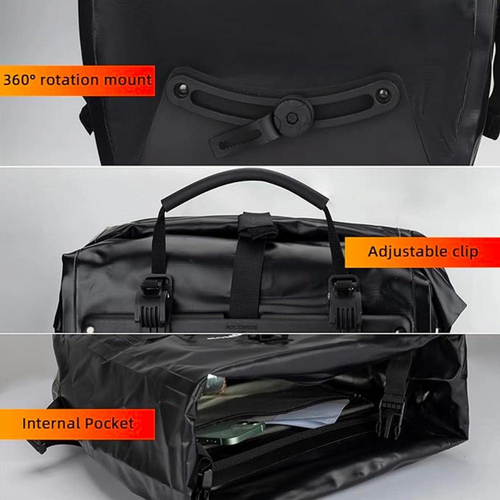 Waterproof bicycle bag black 28 L Rockbros - AS-002