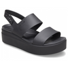 Women's Crocs Brooklyn Low Wedge Black Sandals- 203998-060