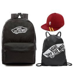  VANS Realm Backpack - VN0A3UI6BLK + Court Side Printed Hat Benched Bag