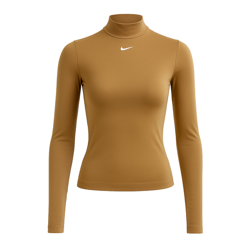 Nike Essential Mock-neck Longsleeve Top Wmns Hemp/White - DD5882-200