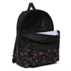 Vans Realm Beauty Floral Black Backpack Custom Yin Yang Cats - VN0A3UI6ZX3