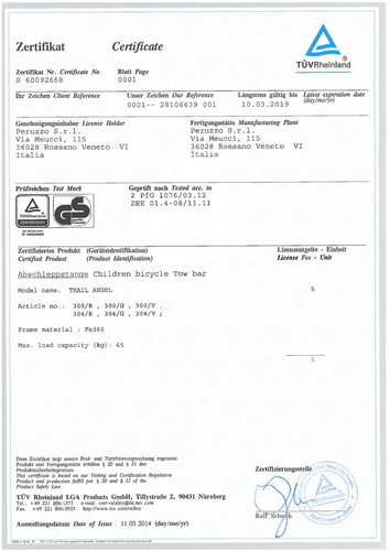 Peruzzo Trail Angel Bike Trailer - PZ-300/R