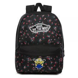 Vans Realm Beauty Floral Black Backpack Custom Minion - VN0A3UI6ZX3