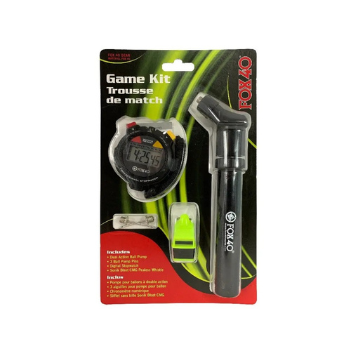 Set for Coach and Referee FOX 40 GEAR Whistle Ball Pump and Electronic Stopwatch Timer - 6906-0600