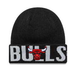 New Era NBA Chicago Bulls Wordmark Black Cuff Knit Beanie Hat - 60691260