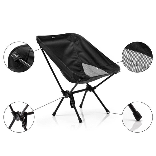 METEOR Schelp Folding Tourist Chair Black - 16553