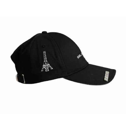Karl Lagerfeld Paris Black Adjustable Cap with pins - L5WH7947 blk