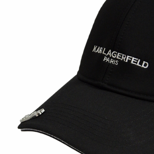 Karl Lagerfeld Paris Black Adjustable Cap with pins - L5WH7947 blk